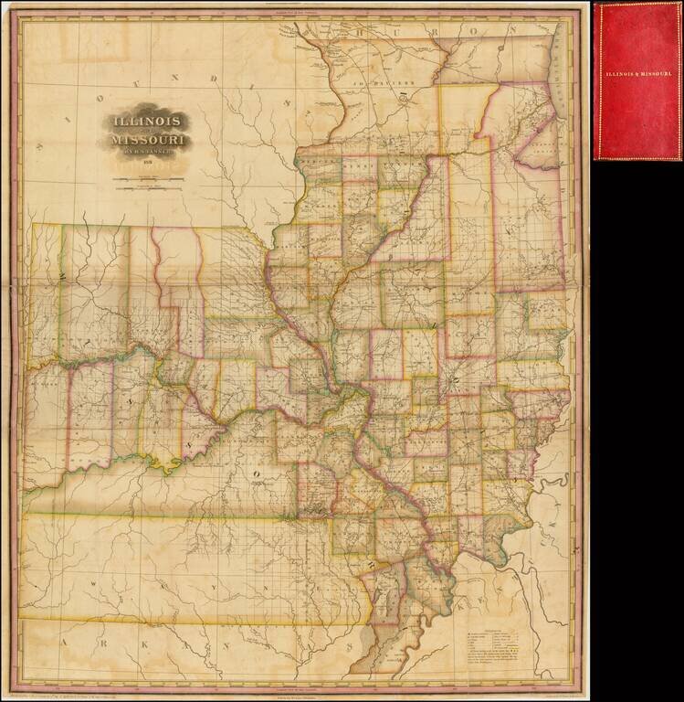 (Pocket Map) Illinois and Missouri By H.S. Tanner.  1831