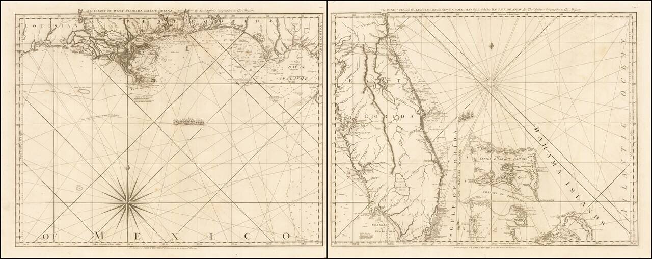 The Coast of West Florida and Louisiana . . .  [with] The Peninsula and Gulf of Florida or Channel of Bahama with the Bahama Islands . . .