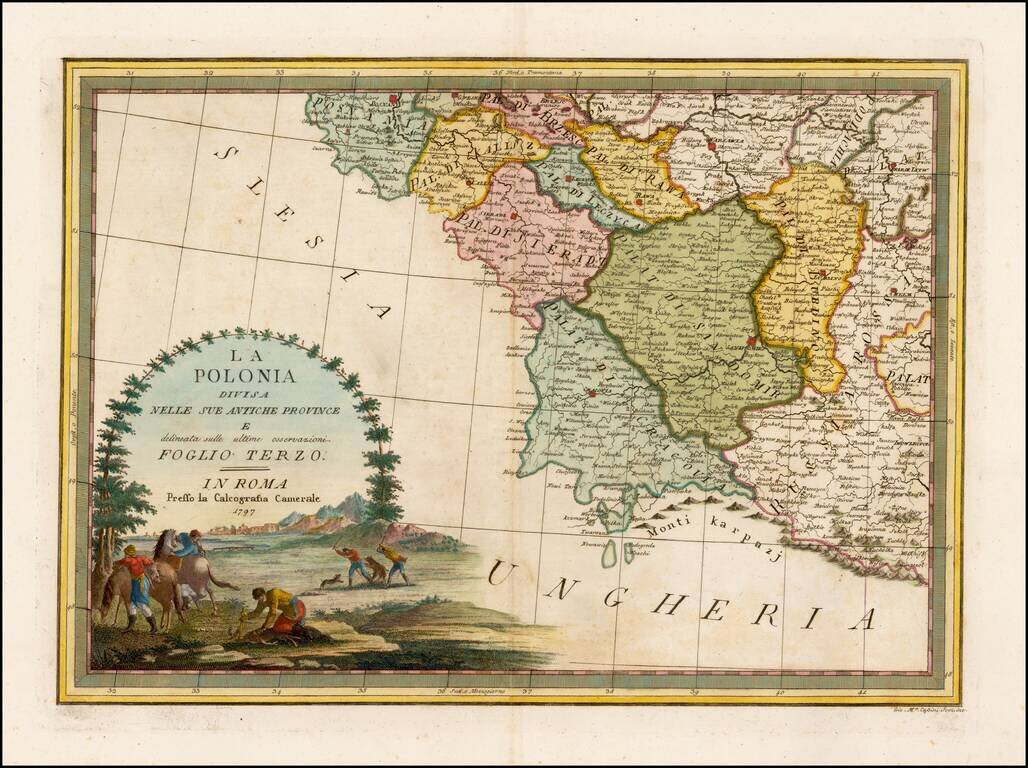 La Polonia Divisa Nell Sue Antiche Province E delineata quelle ultime osservazioni.  Foglio Terzo . . .1797
