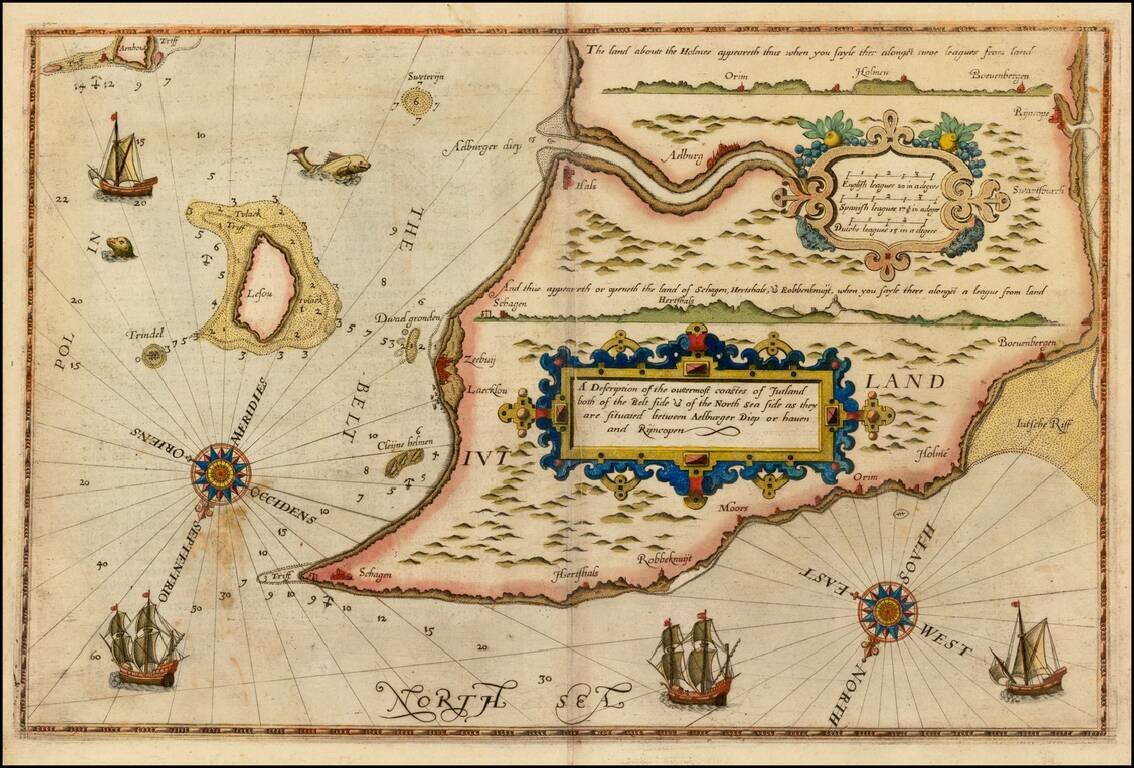 A Description of the outermost coastes of Jutland both of the Belt side & of the North Sea Side as they are situated between Aelburger Dietp or Haven and Rijncopen.