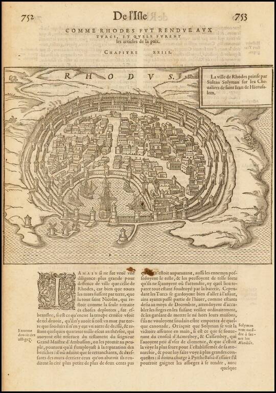 La ville de Rhodes prinse par le Sultan Solyman sur les Chevaliers de saint Iean de Hierusalem