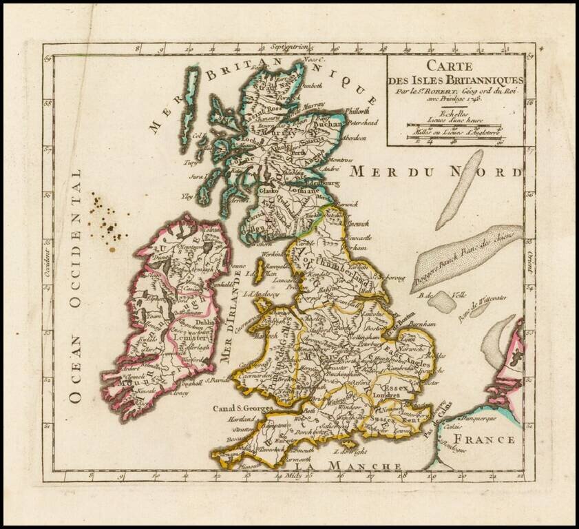 Carte Des Isles Britanniques . . . 1748