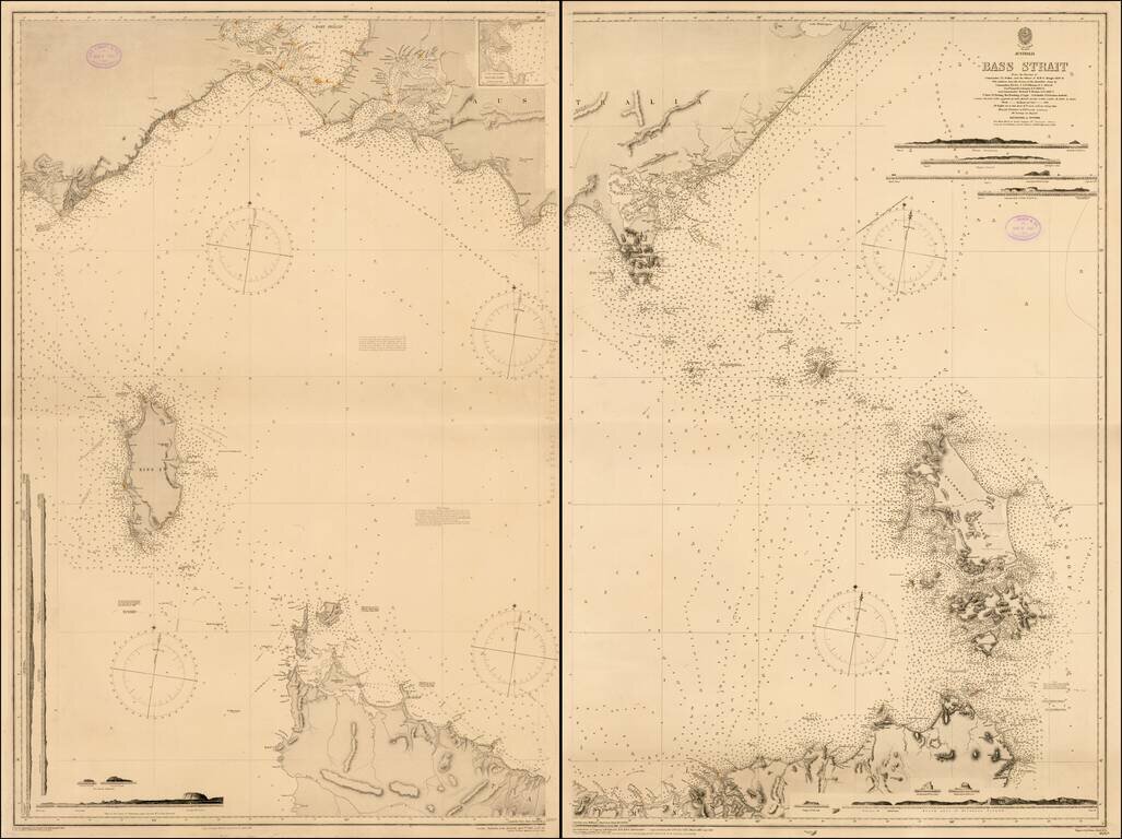 Bass Strait From the Surveys of Commander J.L. Stokes, and the Officers of H.M.S. Beagle 1839-43 With additions from the Surveys of the Australian Coast by Commanders H.L. Cox & G.B. Wilkinson R.N. 1864-67, Navg. Lieutt. H.J. Stanley R.N. 1868-73 and Comm