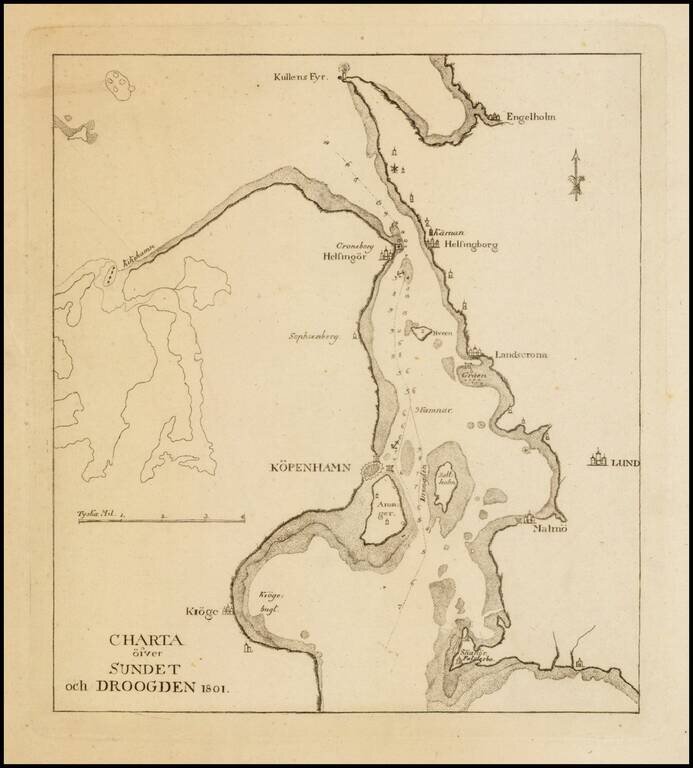 Charta ofver Sundet och Droogden 1801.