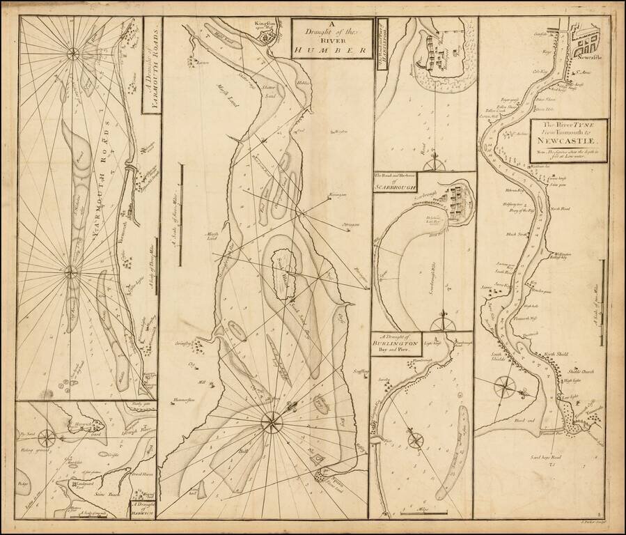 The River Tyne From Tinmouth to Newcastle (with) A Draught of the River Humber (with) A Draught of Yarmouth Roads (with) A Draught of Harwich (with) A Draught of Burlington Bay and Pier (with) The Road and Pier to Hartlepool