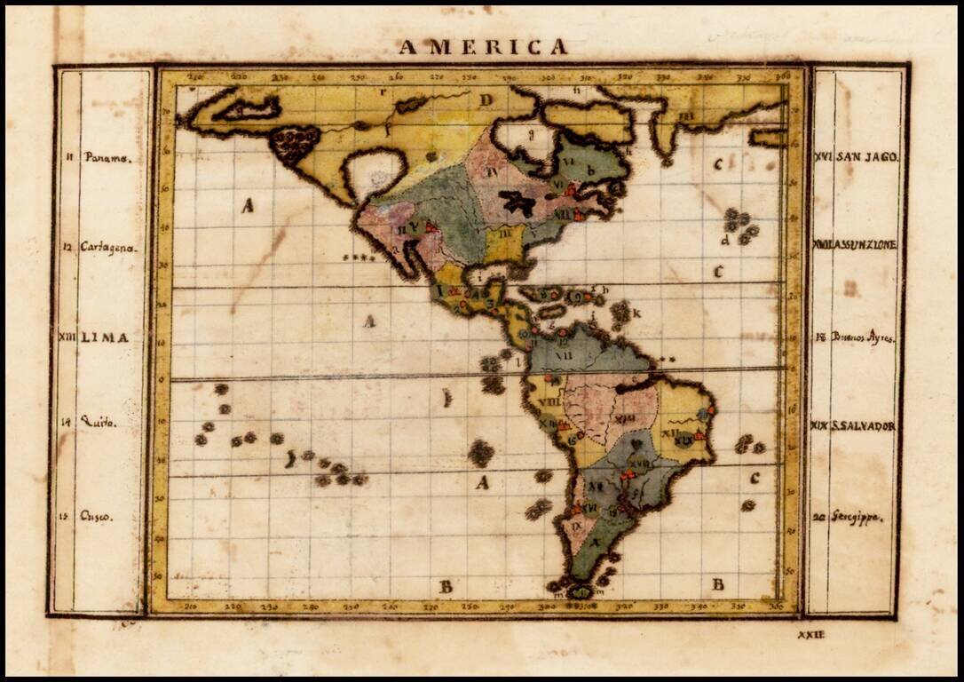 America [Manuscript Map Showing the Sea of the West!]