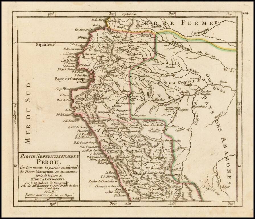 Partie Septenrionale du Perou ou l'on trouve la partie occidentale du Fleuve Maragnon ou Amazone Tiree de la Carte de Mr. de la Condamine . . . 1749