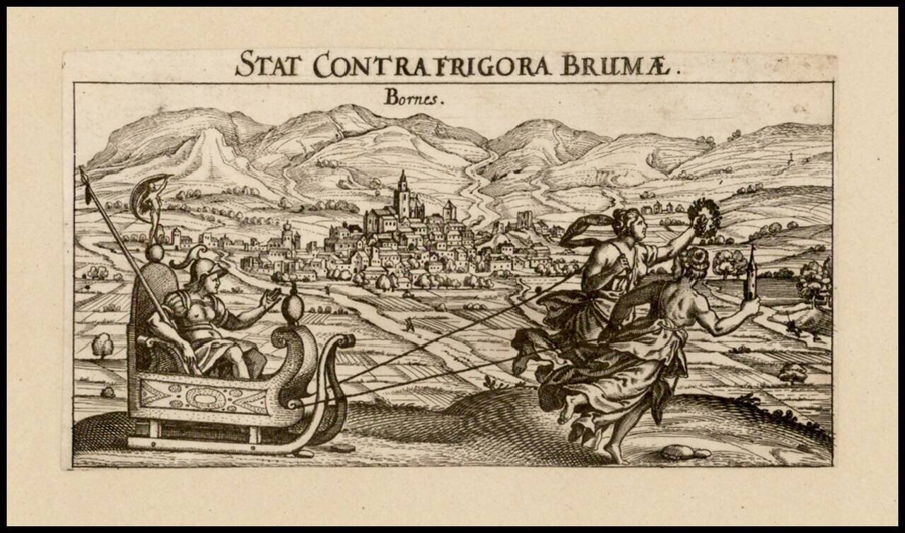 (Bornos)  Stat Contra Frigora Brumae.  Bornes.
