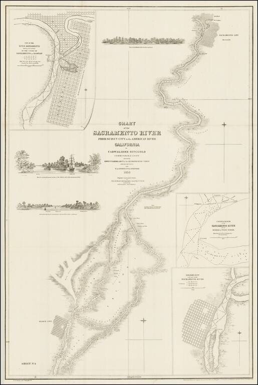Chart of the Sacramento River From Suisun City to the American River California . . . 1850