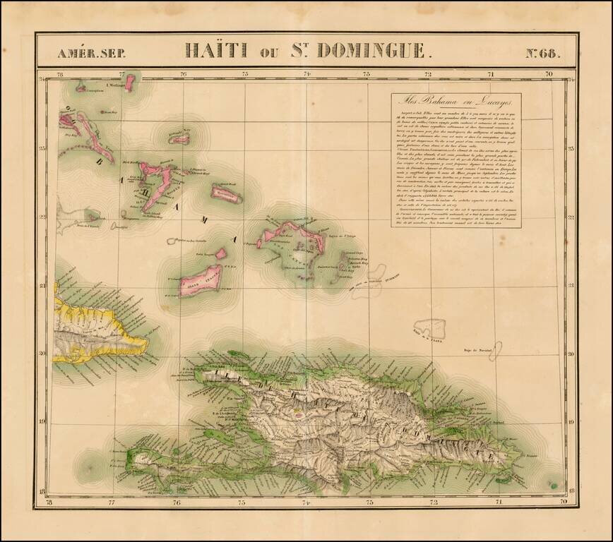 Amer. Sep. No. 68.  Haiti ou St. Domingue [includes Bahamas and Eastern Cuba]