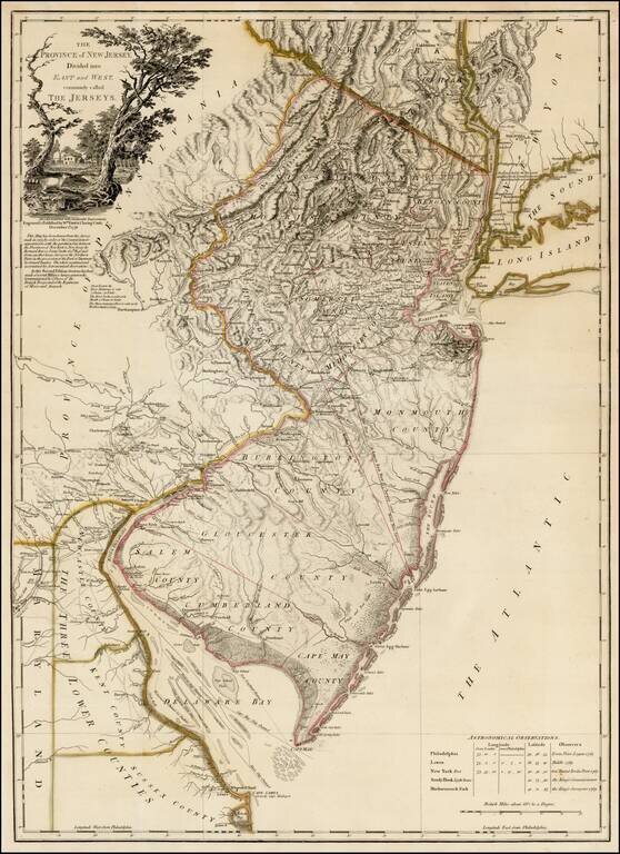 The Province of New Jersey Divided into East and West, commonly called the Jerseys . . . 1778