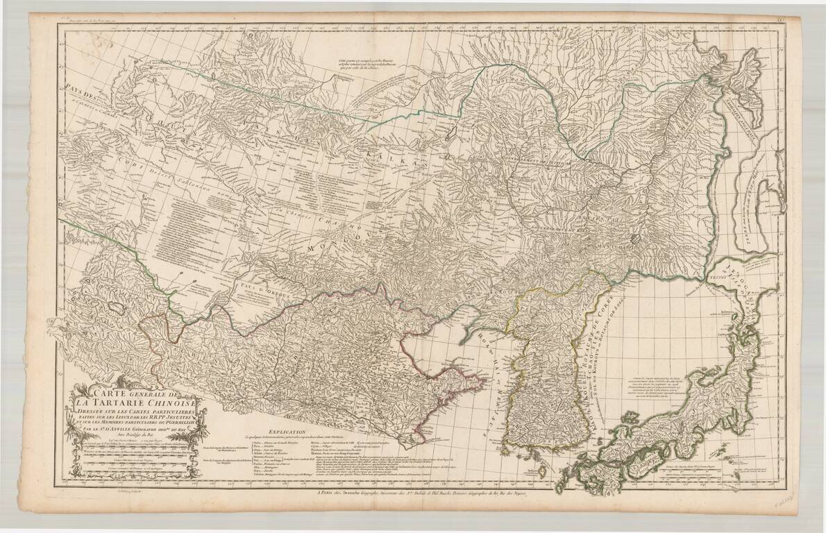 Carte Generale De La Tartarie Chinoise Dressee sur les Cartes Particulieres Faits Sur Les Lieux Par Les R.R. P.P. Jesuites . . .