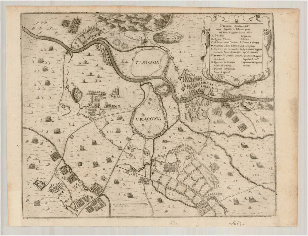 Craccovia Assediata dall Armi Imperiali et Polacche presa nel mese d'Agosto l'anno 1657.