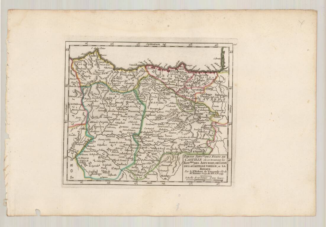 Partie Septle. Des Etats de Castille ou se trouvent les Roymes. Des Asturies, de Leon, De La Castille Vielle, et La Biscaye . . . 1749