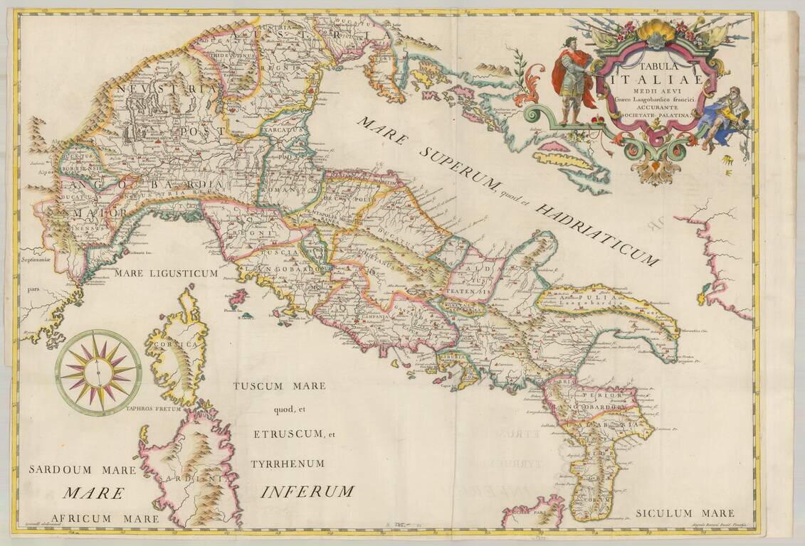 Tabula Italiae Medii Aevi Graeco Longobardico francici Accurante Societate Palanatina