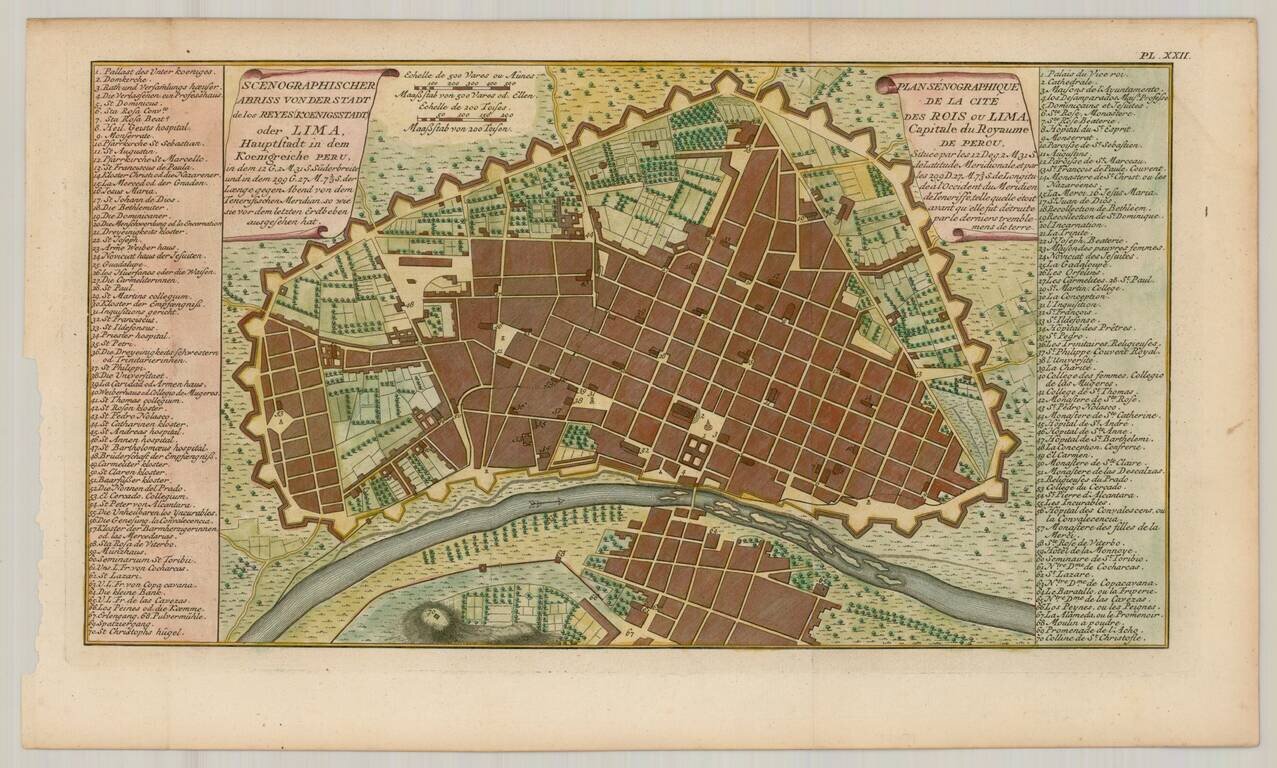 Plan Senographique De La Cite Des Rois ou Lima, Capitale du Royaume de Perou . . .