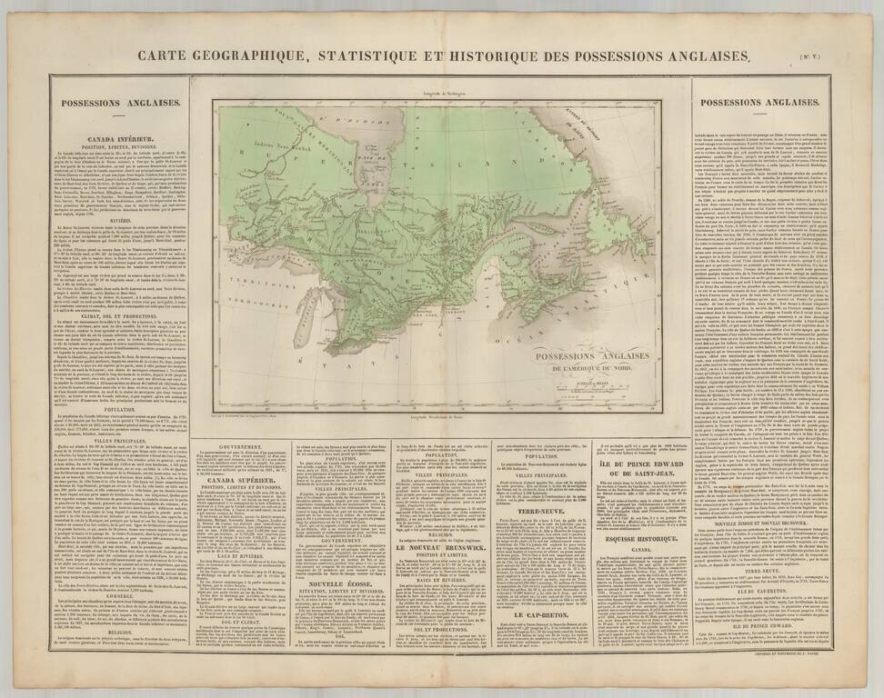 Carte Geographique, Statistique et Historique Des Possessions Anglaises