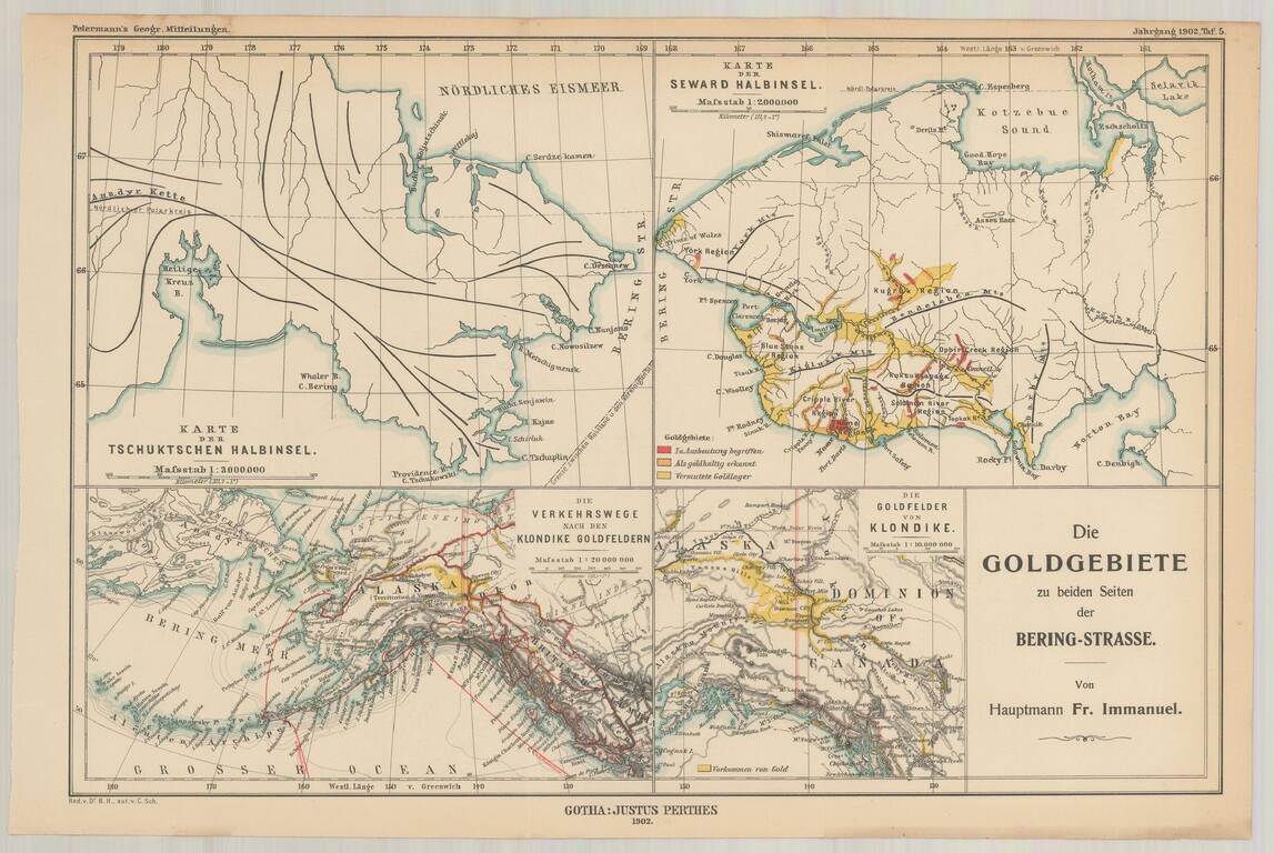 Die Goldgebiete zu beiden Seiten der Bering-Strasse.  Von Hauptmann Fr. Immanuel.