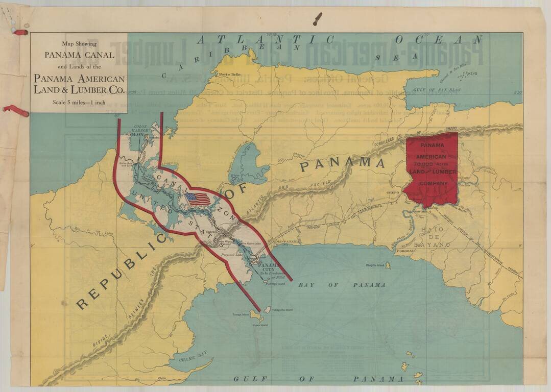 Map Showing Panama Canal and Lands of the Panama-American Land & Lumber Co.(Canal Zone & Republic of Panama)