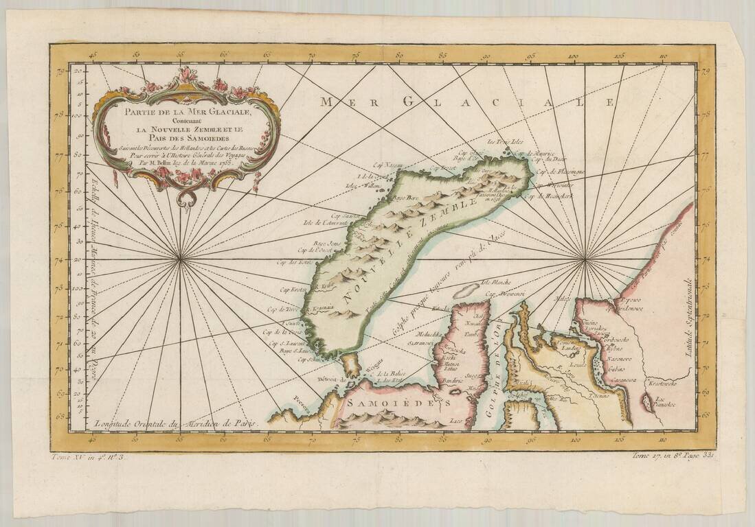 Partie De La Mer Glaciale Contenant La Nouvelle Zemble et Le Pais Des Samoiedes . . . 1758