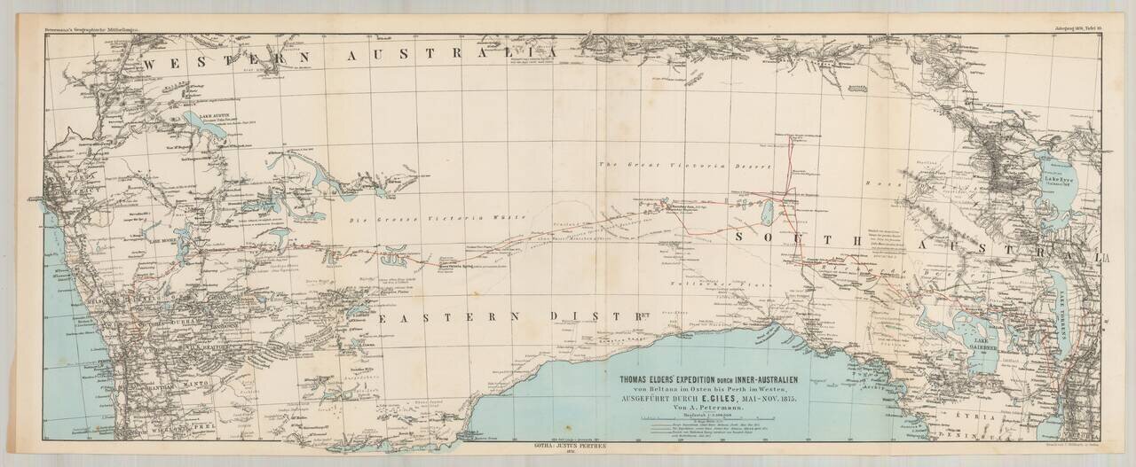 Thomas Elders' Expedition durch Inner-Australien von Beltana im Osten bis Perth im Westen, Ausgefuhrt Durch E. Giles, Mai-Nov. 1875