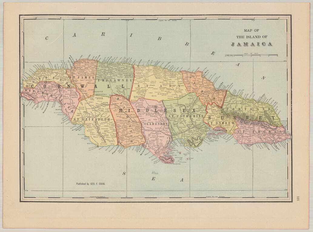 Map of the Island of Jamaica