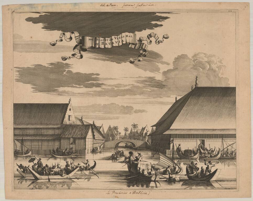 Het Slaght ofte Vlees Hal op Batavia