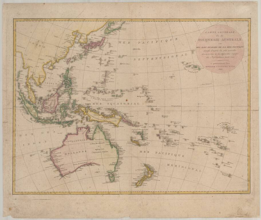 Carte Generale de la Polijnesie Australe ou Des Iles Eparses de La Mer Pacifique . . . chez Mortier Covens & Fils