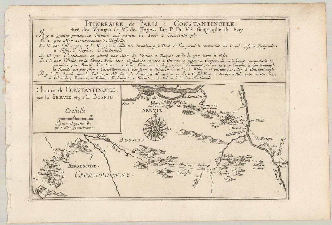 Itineraire de Paris a Constantinople, tire des Voiages de Mr. des Hays.