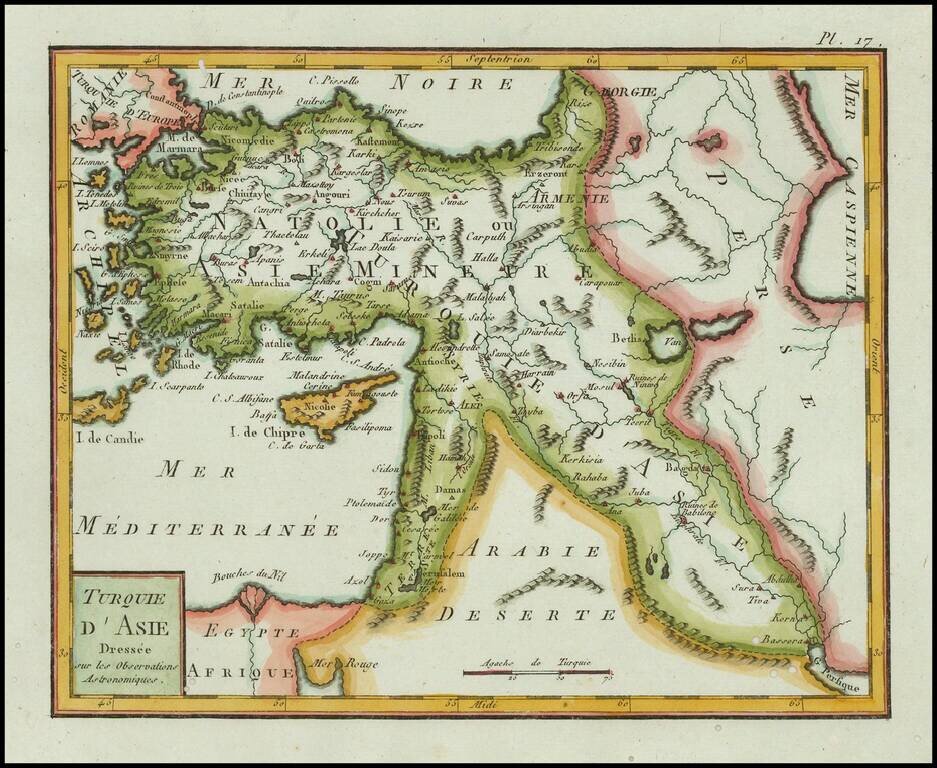 Turquie D'Asie Dressee sur les Observations Astronomiques (shows Cyprus)