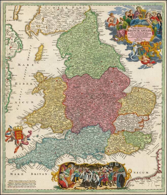 Magnae Britanniae Pars Meridionalis in qua Regnum Anglia tam in Septum Antiqua Anglo-Saxonum Regna . . .