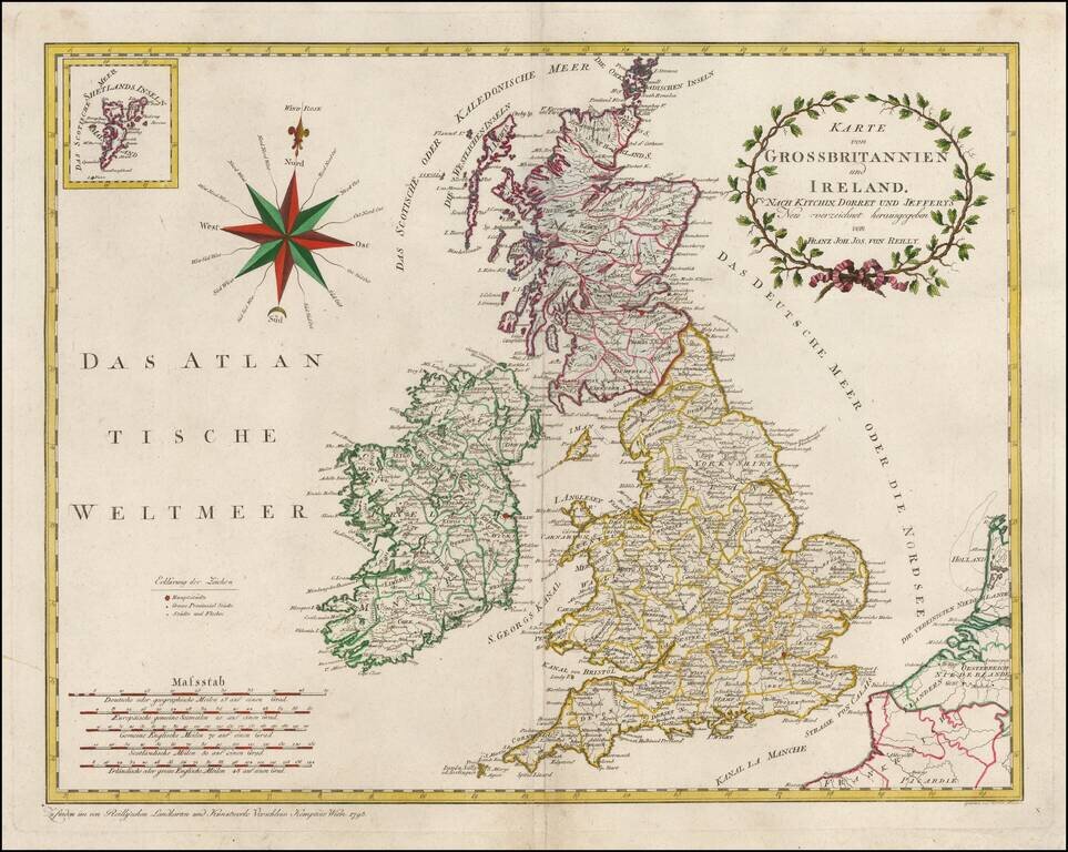 Karte von GrossBritannien und Ireland.  Nach Kitchin, Dorret und Jefferys . . .