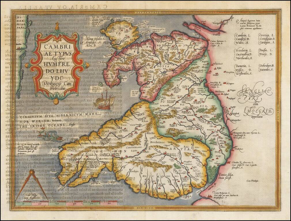 [Wales] Cambriae Typus Auctore Humfredo Lhuydo . . .