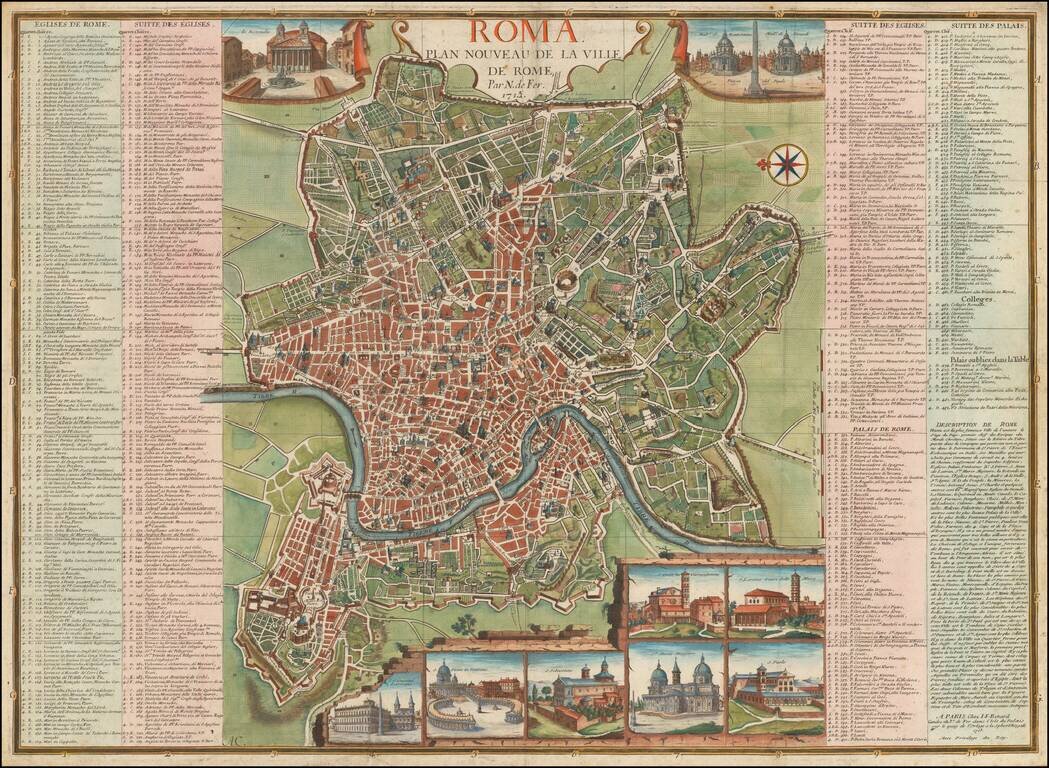 Roma  Plan Nouveau De La Ville De Rome . . . 1713