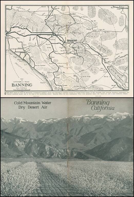 [Southern California]  Map of Automobile Roads Banning California
