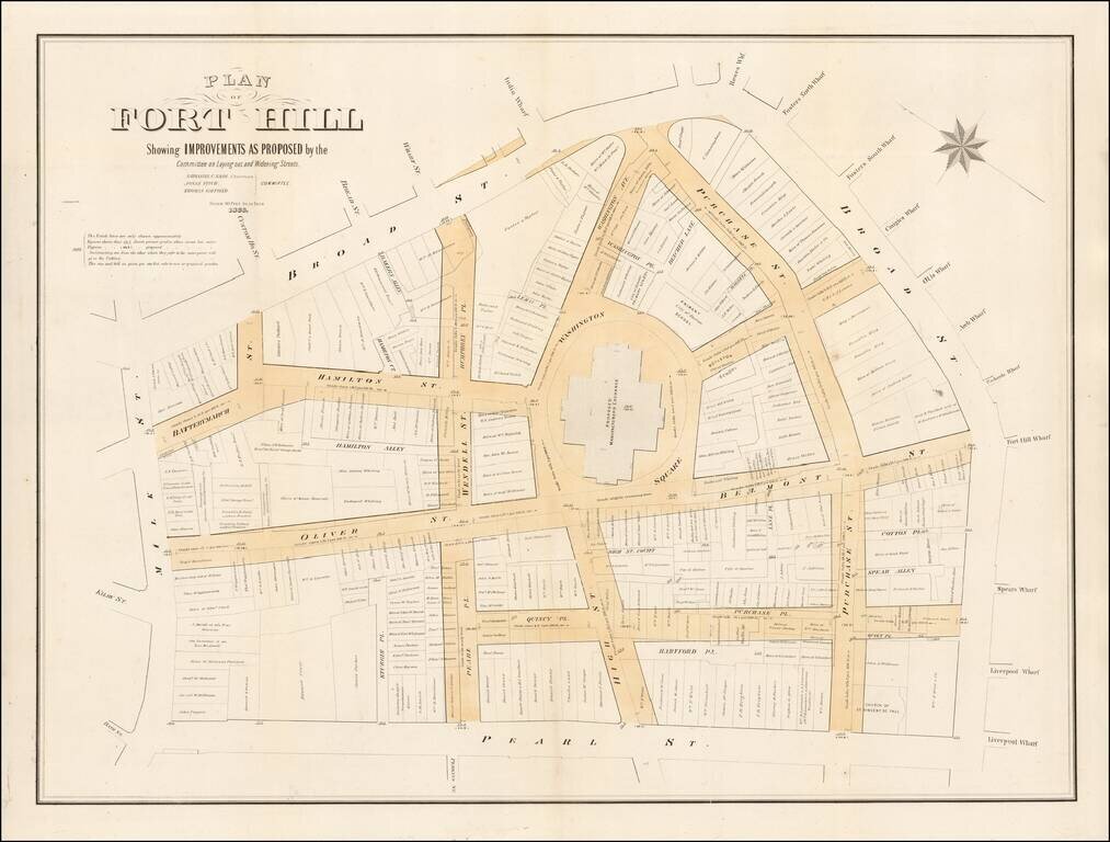 (Boston) Plan of Fort Hill Showing Improvements as Proposed by the Committee on Laying out and Widening Streets . . . 1886