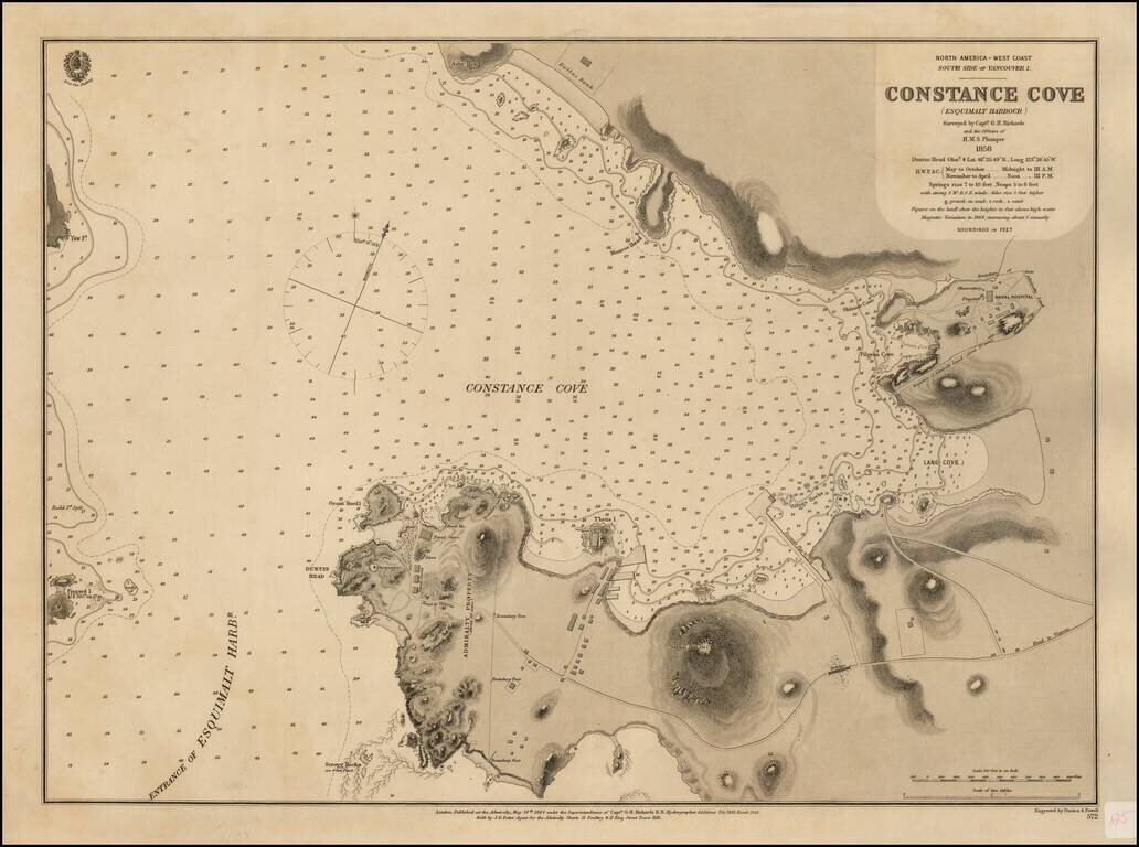 South Side of Vancouver I.  Constance Cove (Esquimault Harbour) Surveyed by Captn. G.H. Richards and the Officers of the H.M.S. Plumper 1858 . . .