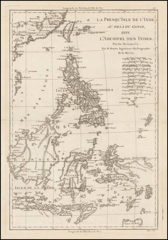 [Philippines, Borneo, Java, etc]  La Presqu'Isle De L'Inde Au Dela du Gange, avec L'Arcihpel Des Indes.  Partie Orientale
