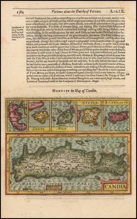 Candia [with] Corfu [with] Zante [with] Mion [with] Nicsia [with Scarpanto