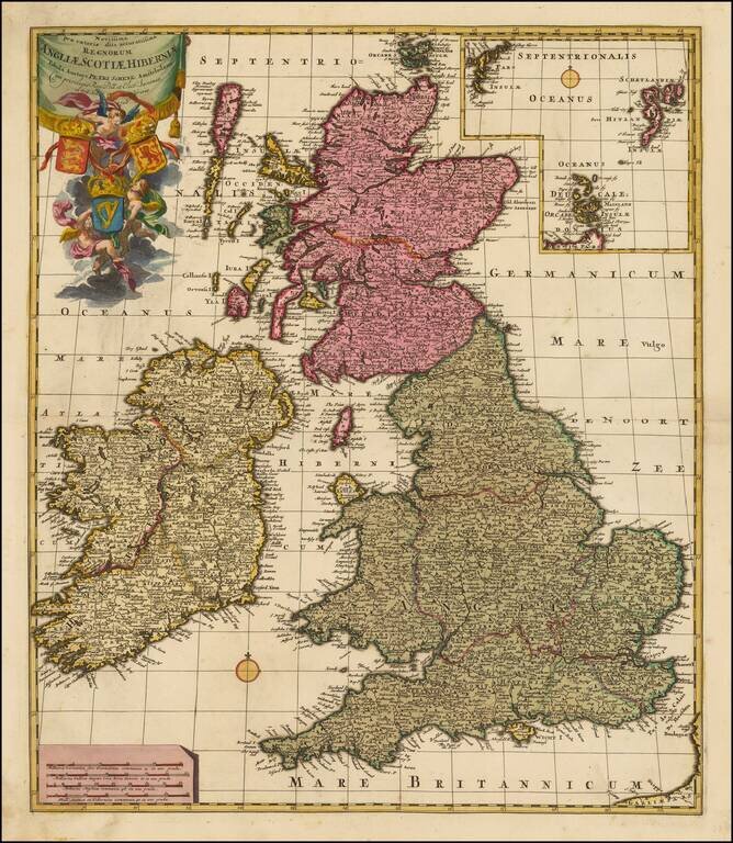 Novissima Prae Caeteris aliis Accuratissima Regnorum Angliae, Scotiae, Hiberniae Tabula . . . 1706