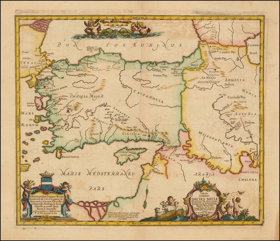 Tabula Itineris Decies Mille Graecorum sub Cyro contra fratrem Artaxerxem Regem Persarum… [Shows Cyprus]