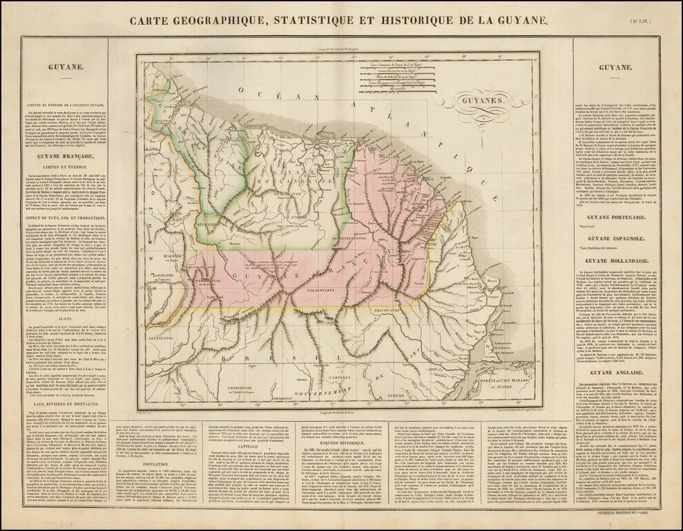 Carte Geographique, Statistique et Historique De La Guyane