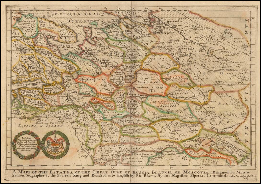 A Mapp of the Estates of the The Great Duke of Russia Blanch, or Moscovia . . . 1669