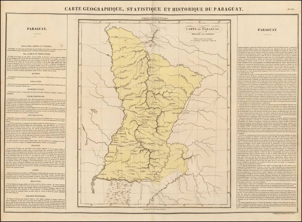 Carte Geographique, Statistique et Historique Du Paraguay