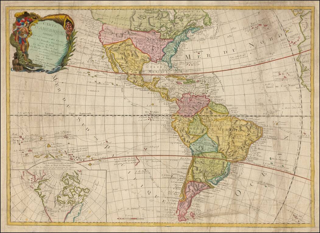 Carte D'Amerique divisee en ses Principaux Etats, Avec les Nouvelles Decouvertes faites au Nord Et dans La Mer du Sud Par les plus celebres Navigateurs . . . 1823