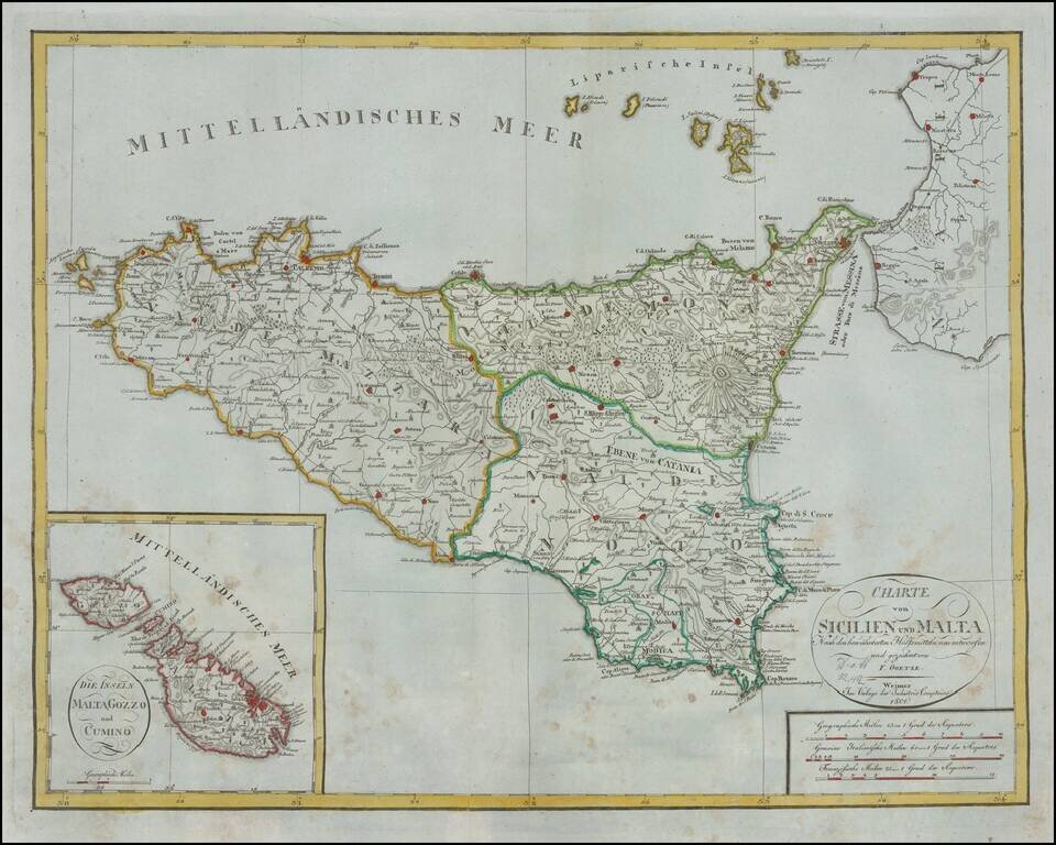 Charte von Sicilien und Malta . . . 1801