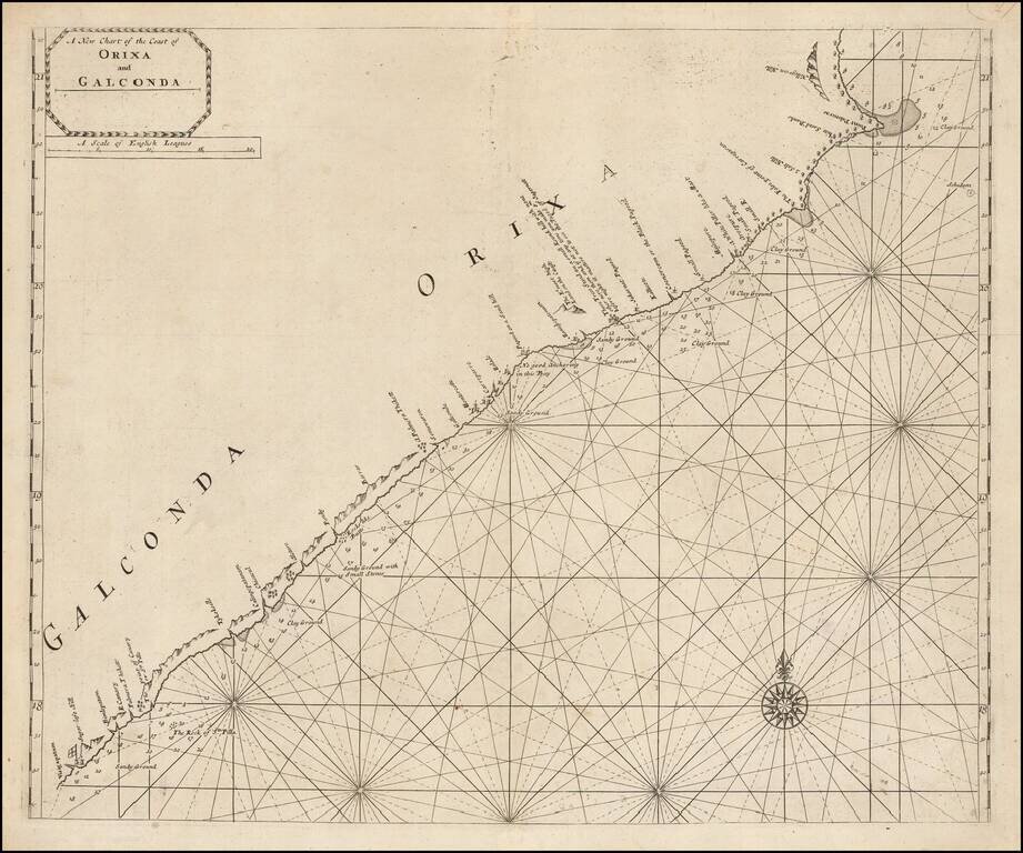 A New Chart of the Coast of Orixa and Galconda.