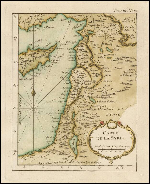 Carte De La Syrie [Shows Cyprus and the Holy Land!]