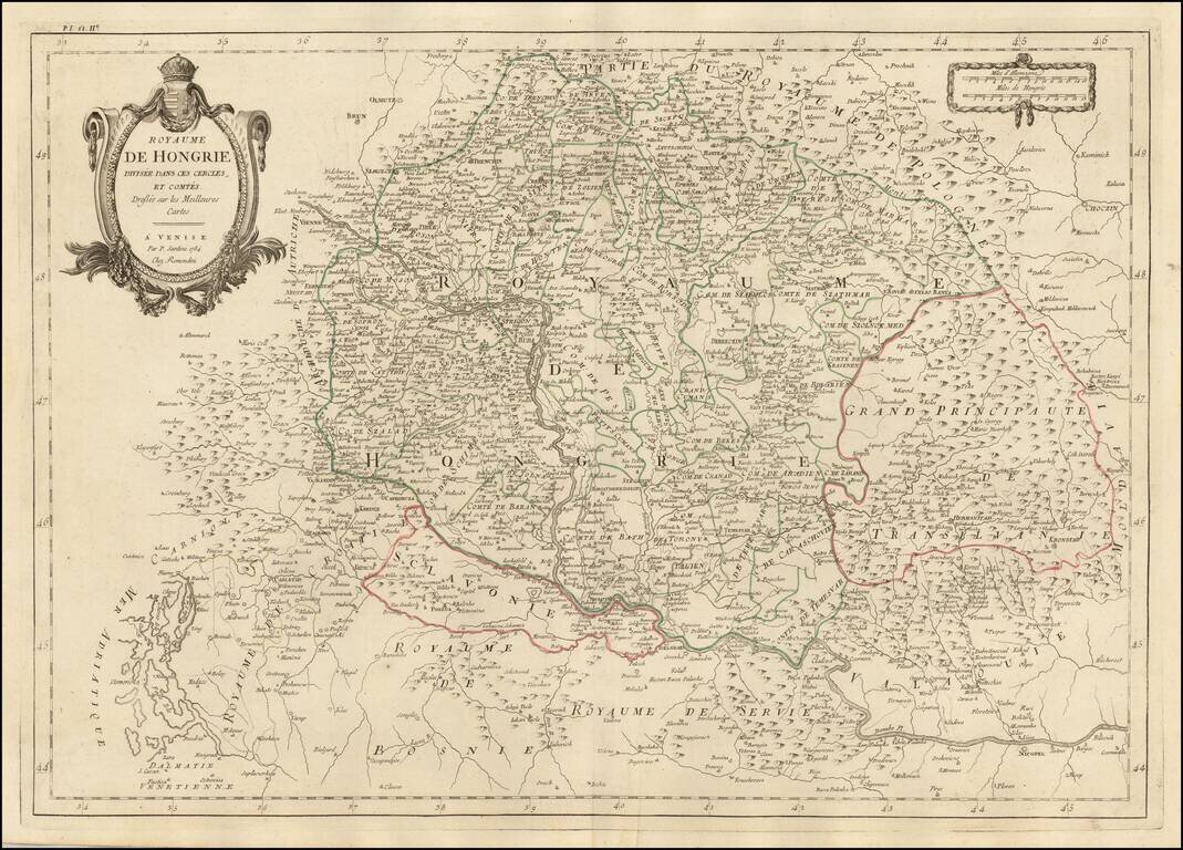 Royaume de Hongrie Divisee Dans Ces Cercles et Comtes . . . 1784