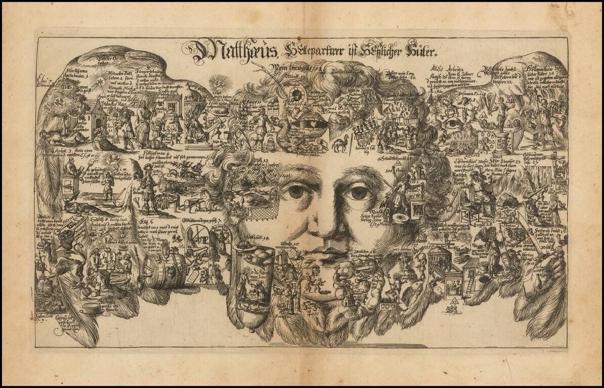 Matthaeus. . . [Allegorical Biblical engraving.]
